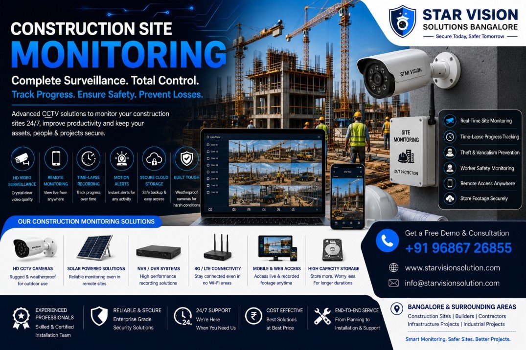 Construction Site Solar CCTV Monitoring in Electronic City Bangalore