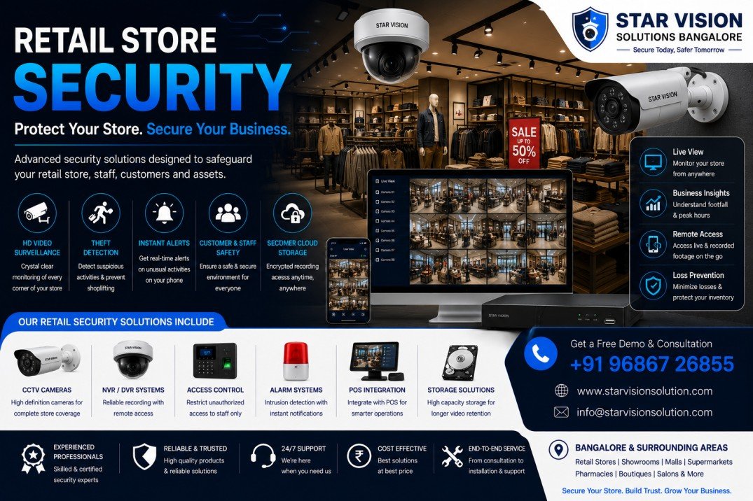 Retail Store Security CCTV in MG Road Bangalore